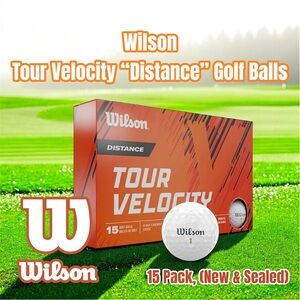 Wilson Tour Velocity Distance Golf Balls - 15 Pack, White (New & Sealed)